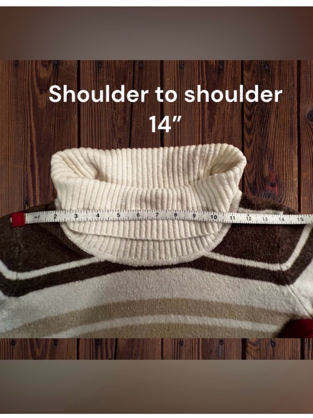 Style & Co. Striped Cowl Neck Knit Sweater Medium Neutral Kangaroo Pocket - Picture 7 of 14